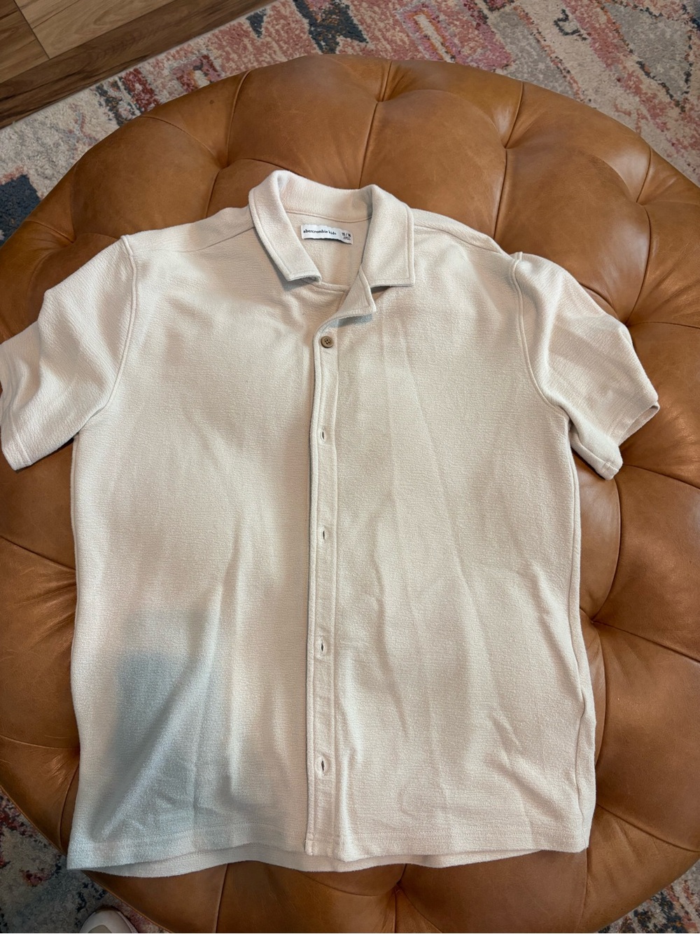 Abercrombie kids light tan button up.